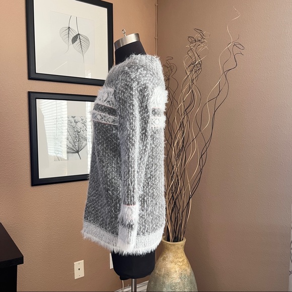 Sleeping On Snow Anthropologie Faroe Off The Shoulder Sweater Small Gray Wool - Picture 2 of 10